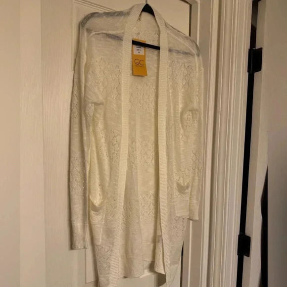 Grecerelle White Knit Cardigan Size L - Picture 4 of 8